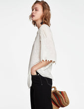 Linen T-Shirt with Ripped Trym