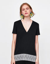 T-Shirt with Matching Lace Appliques